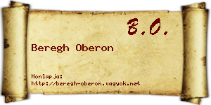 Beregh Oberon névjegykártya